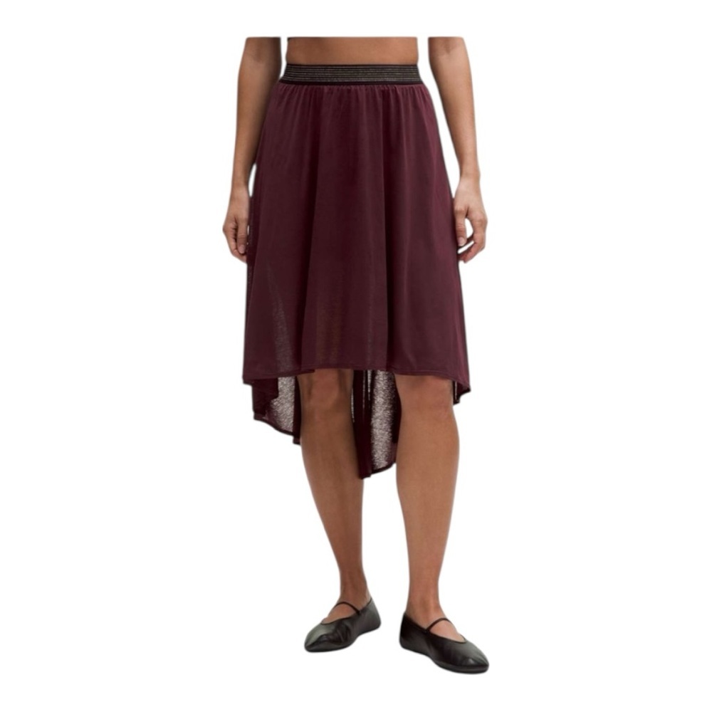Lululemon Take to Heart Skirt Garnet Red High Rise Calf Length Size 4 NWT